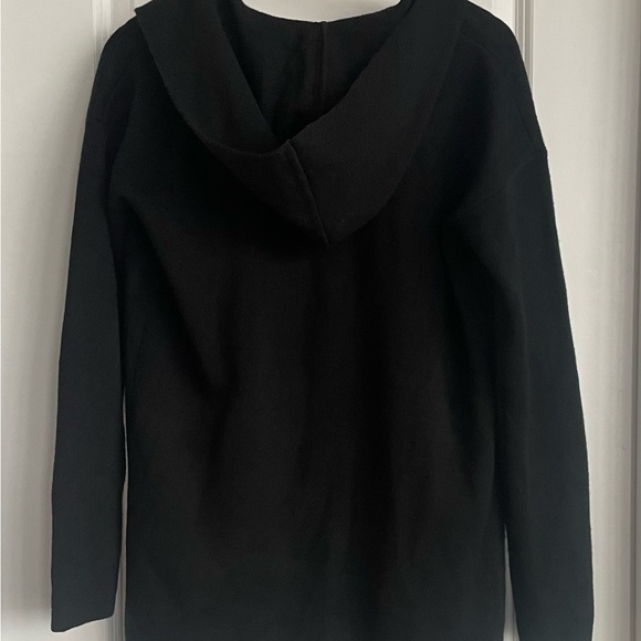 Open front hooded sweater cardigan with pockets. - Picture 7 of 8